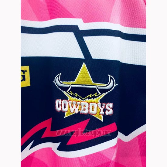 Maglia North Queensland Cowboys Rugby 2019-2020 Commemorativo Rosa